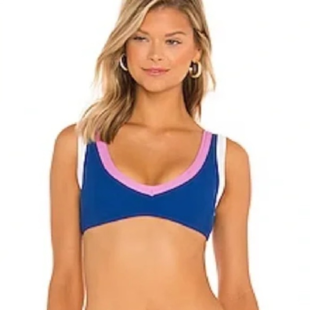 L*SPACE LALA TOP Ribbed Bralette Bikini Top Women's Size XL